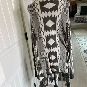 Gray sweater cover shawl
